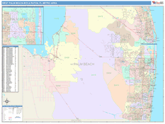West Palm Beach-Boca Raton Metro Area Digital Map Color Cast Style